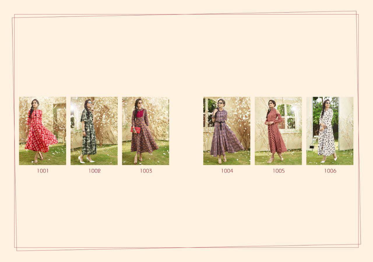 Aadhira Vol-1 By Asoniya 1001 To 1006 Series Stylish Beautiful Colorful Fancy Casual Wear & Ethnic Wear Lawn Cotton Printed Kurtis At Wholesale Price