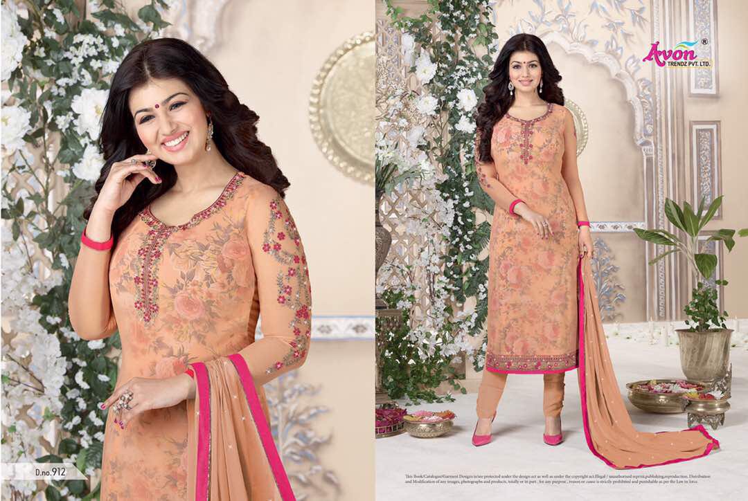 Aarohi Vol-13 By Avon Trendz 911 To 917 Series Beautiful Pakistani Suits With Embroidered Work Colorful Fancy Casual Wear & Occasional Wear