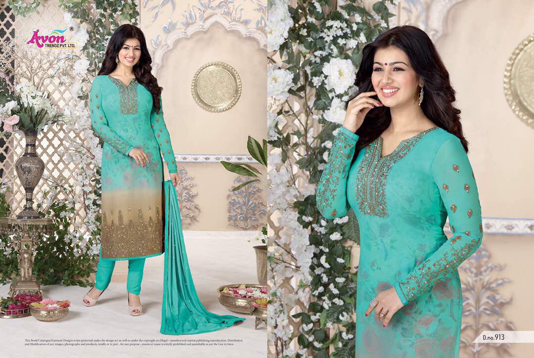 Aarohi Vol-13 By Avon Trendz 911 To 917 Series Beautiful Pakistani Suits With Embroidered Work Colorful Fancy Casual Wear & Occasional Wear