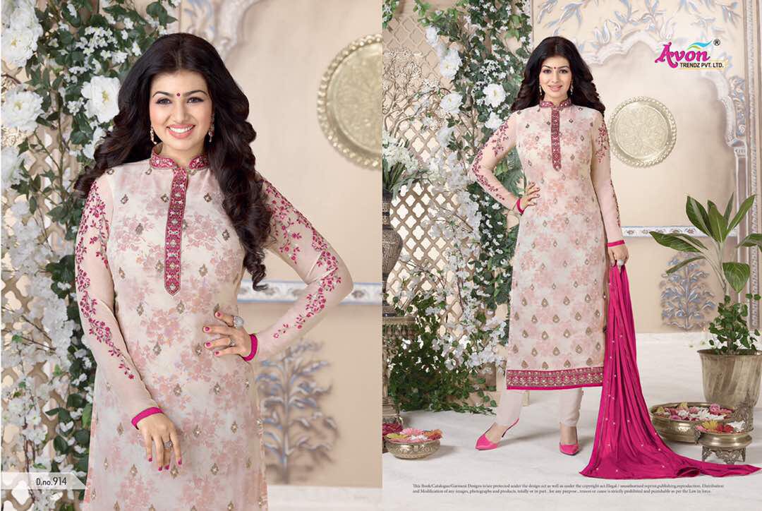 Aarohi Vol-13 By Avon Trendz 911 To 917 Series Beautiful Pakistani Suits With Embroidered Work Colorful Fancy Casual Wear & Occasional Wear