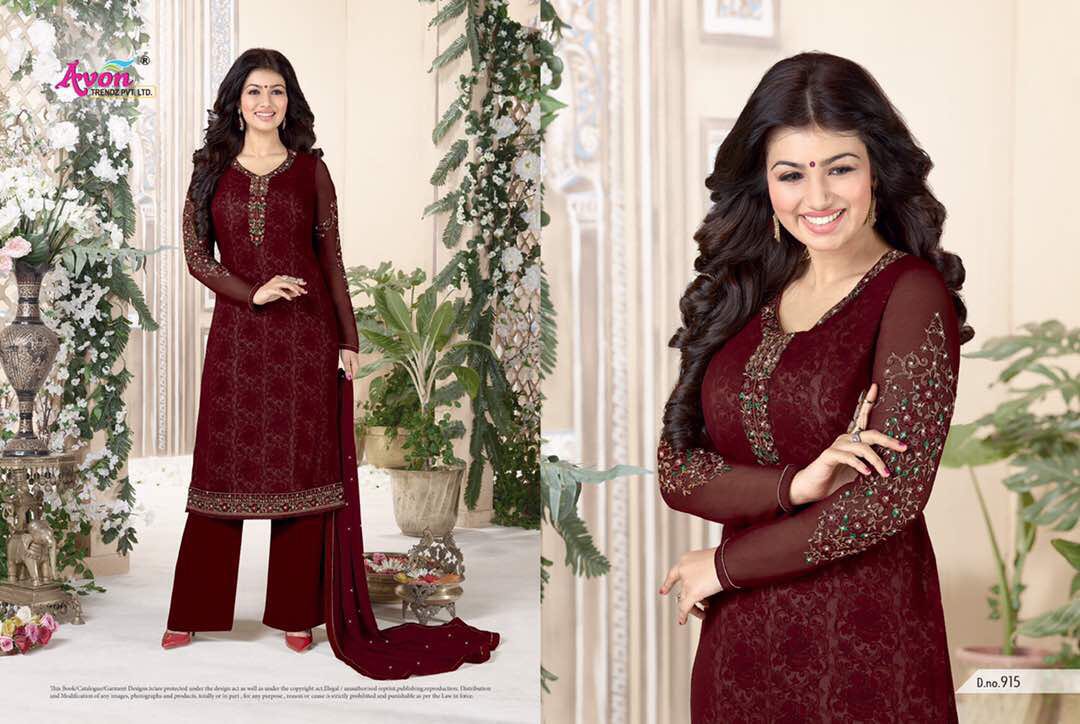 Aarohi Vol-13 By Avon Trendz 911 To 917 Series Beautiful Pakistani Suits With Embroidered Work Colorful Fancy Casual Wear & Occasional Wear