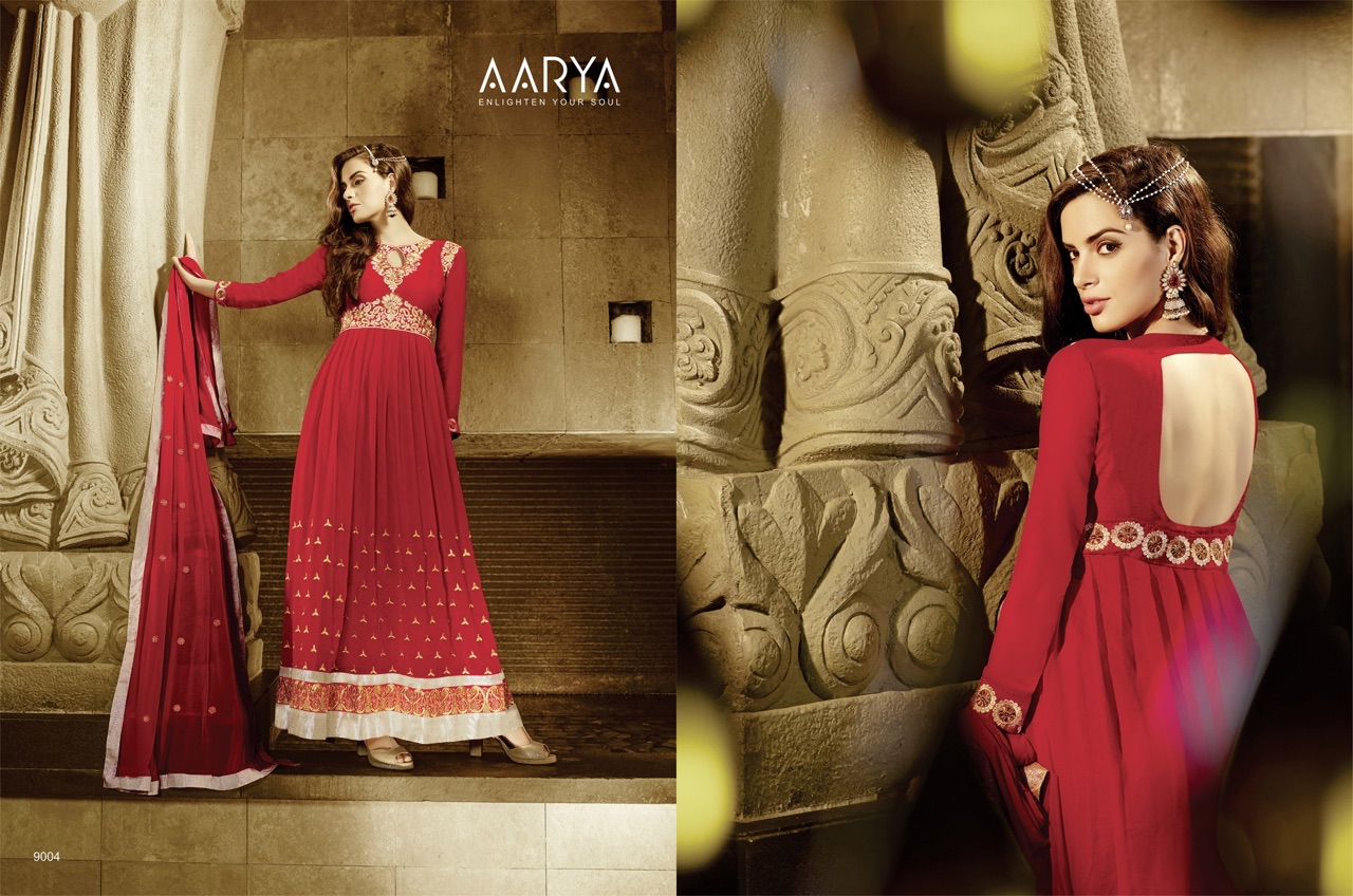 Aarya By Avima Indian Designer Beautiful Wedding Collection Colorful Party Wear & Occasional Wear Heavy Georgette Embroidered Dresses At Wholesale Price