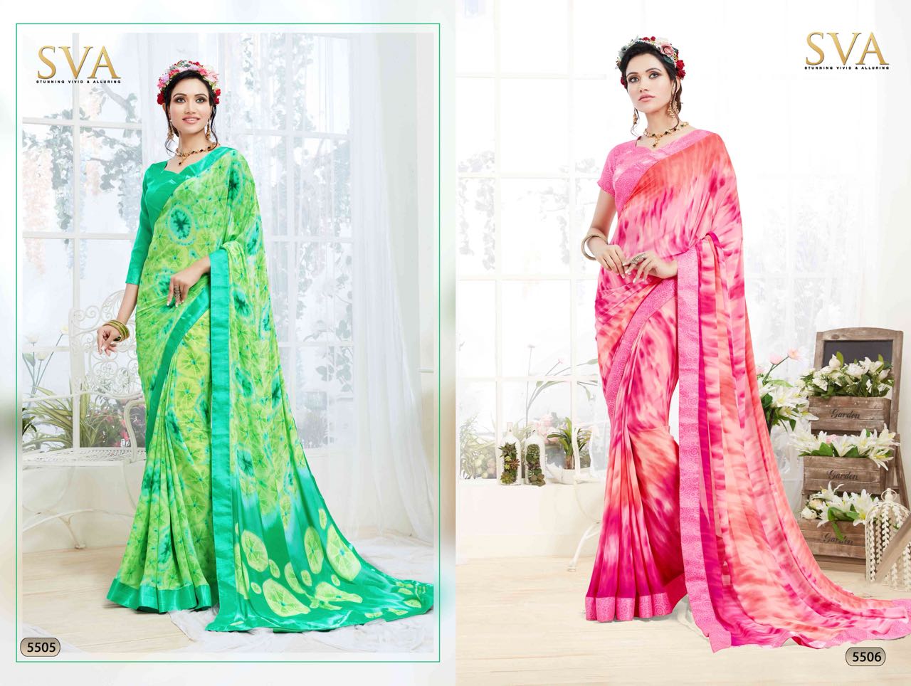 Aashima By Sva 5501 To 5506 Series Designer Beautiful Colorful Traditional Wear Fancy Party Wear & Occasional Wear Georgette Printed Sarees At Wholesale Price