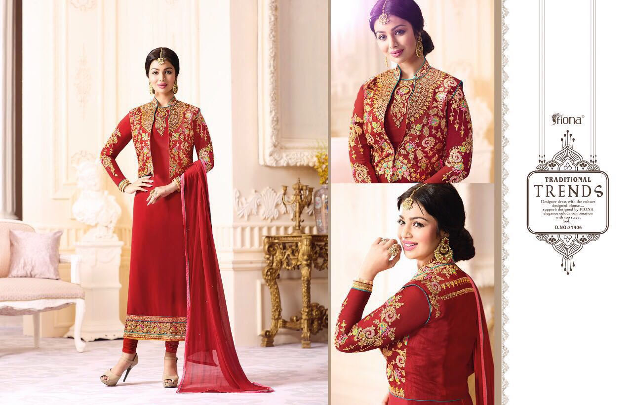 Aayesha Takia Vol-20 Hit Designs By Fiona Designer Beautiful Fancy Colorful Party Wear & Occasional Wear Georgette Embroidered Dresses At Wholesale Price