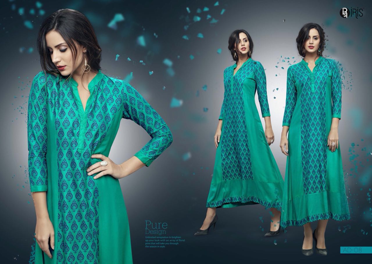 Adda By Iris 01 To 08 Series Designer Stylish Fancy Beautiful Colorful Casual Wear & Party Wear Heavy Rayon Printed Kurtis At Wholesale Price