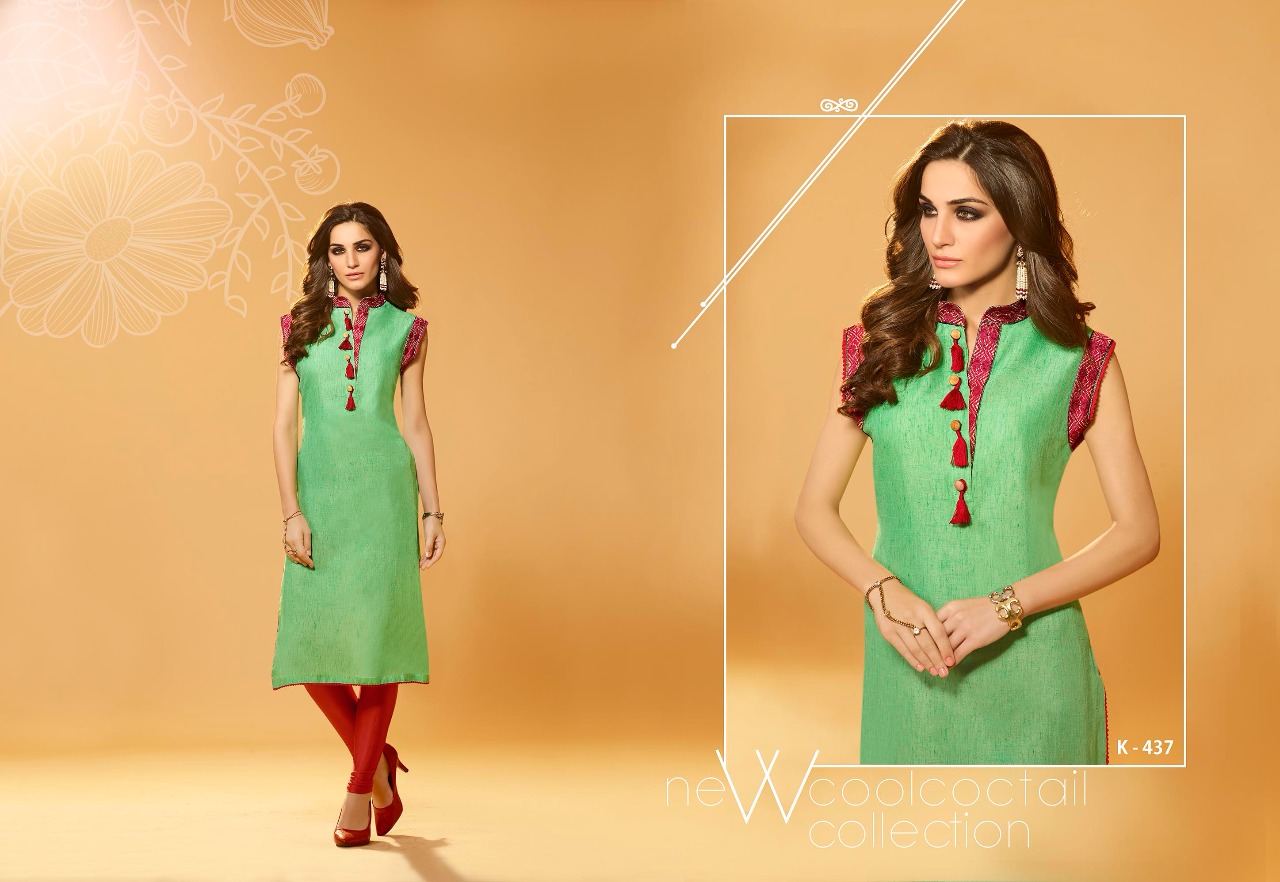 Akira By Eternal 436 To 443 Series Stylish Fancy Beautiful Colorful Casual Wear & Party Wear Two Tone Slub Poly Cotton Embroidered Kurtis At Wholesale Price
