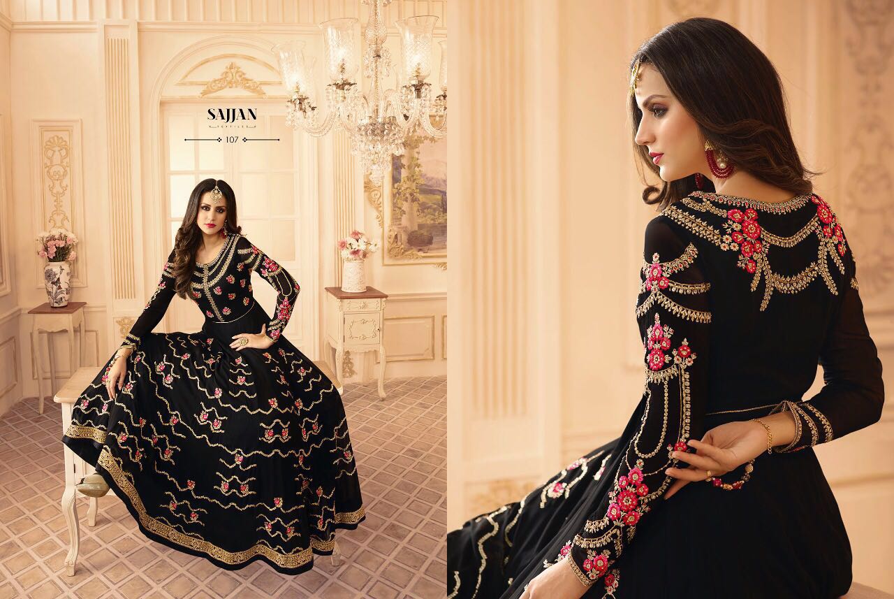 Alaamin By Sajjan 801 To 808 Series Designer Wedding Collection Beautiful Stylish Colorful Fancy Party Wear & Occasional Wear Georgette Dresses At Wholesale Price