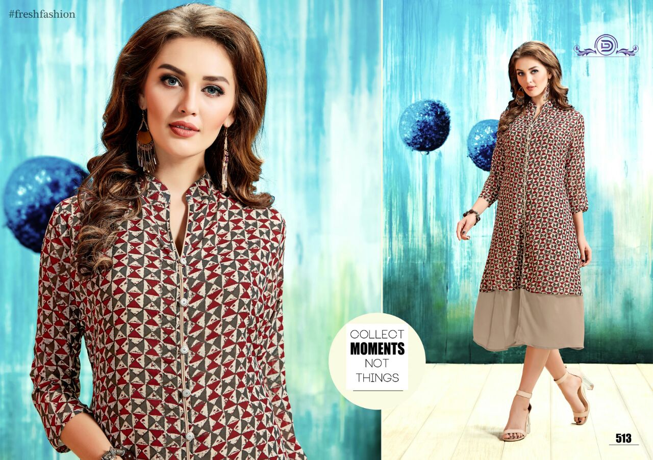 Alisha By Diva Designs 511 To 517 Series Designer Stylish Beautiful Colorful Fancy Casual Wear & Party Wear Faux Georgette Printed Kurtis At Wholesale Price
