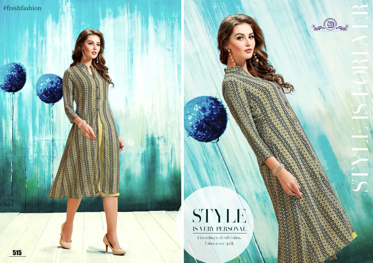 Alisha By Diva Designs 511 To 517 Series Designer Stylish Beautiful Colorful Fancy Casual Wear & Party Wear Faux Georgette Printed Kurtis At Wholesale Price