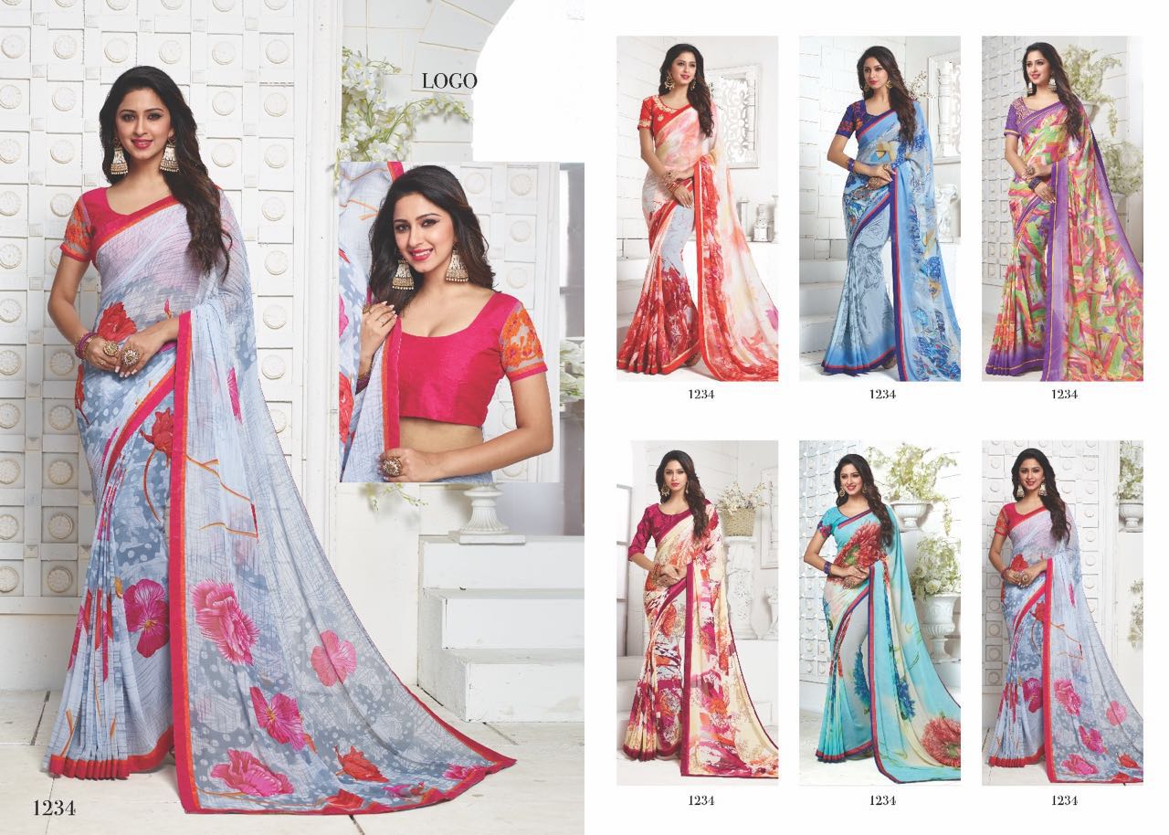 Alveera 263 Series By Hiba Indian Traditional Beautiful Stylish Designer Floral Printed Casual Wear Party Wear Fancy Sarees At Wholesale Price