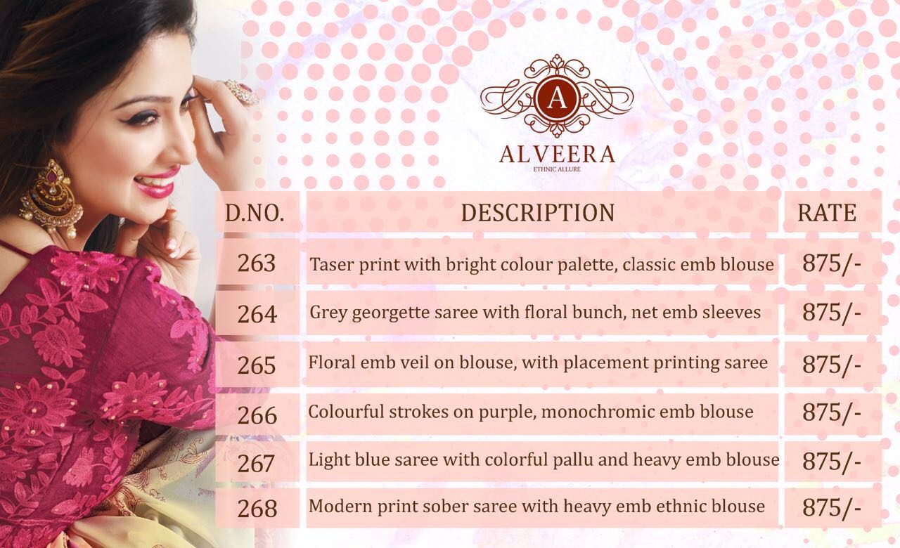 Alveera 263 Series By Hiba Indian Traditional Beautiful Stylish Designer Floral Printed Casual Wear Party Wear Fancy Sarees At Wholesale Price
