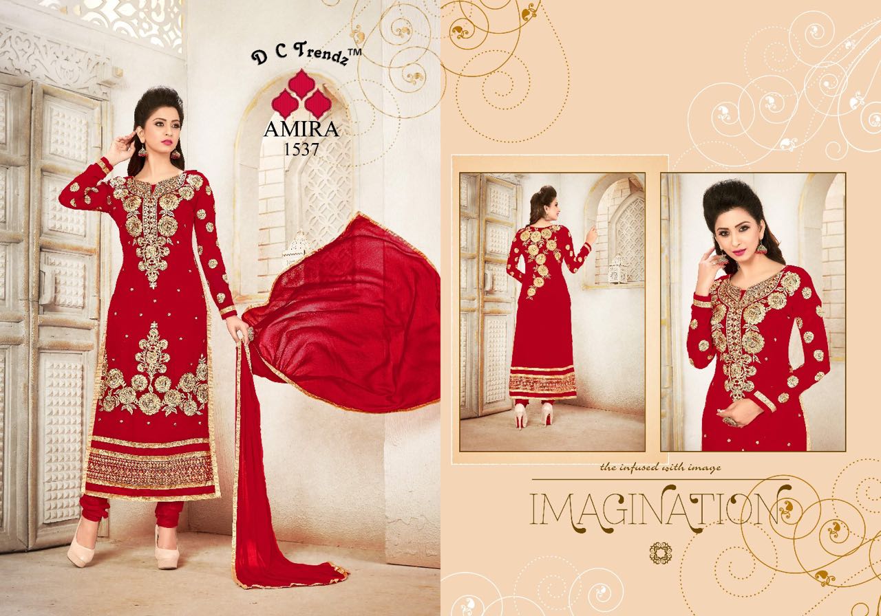 Amira By Dc Trendz 1534 To 1539 Series Beautiful Stylish Designer Embroidered Casual Wear Party Wear Georgette Dresses At Wholesale Price