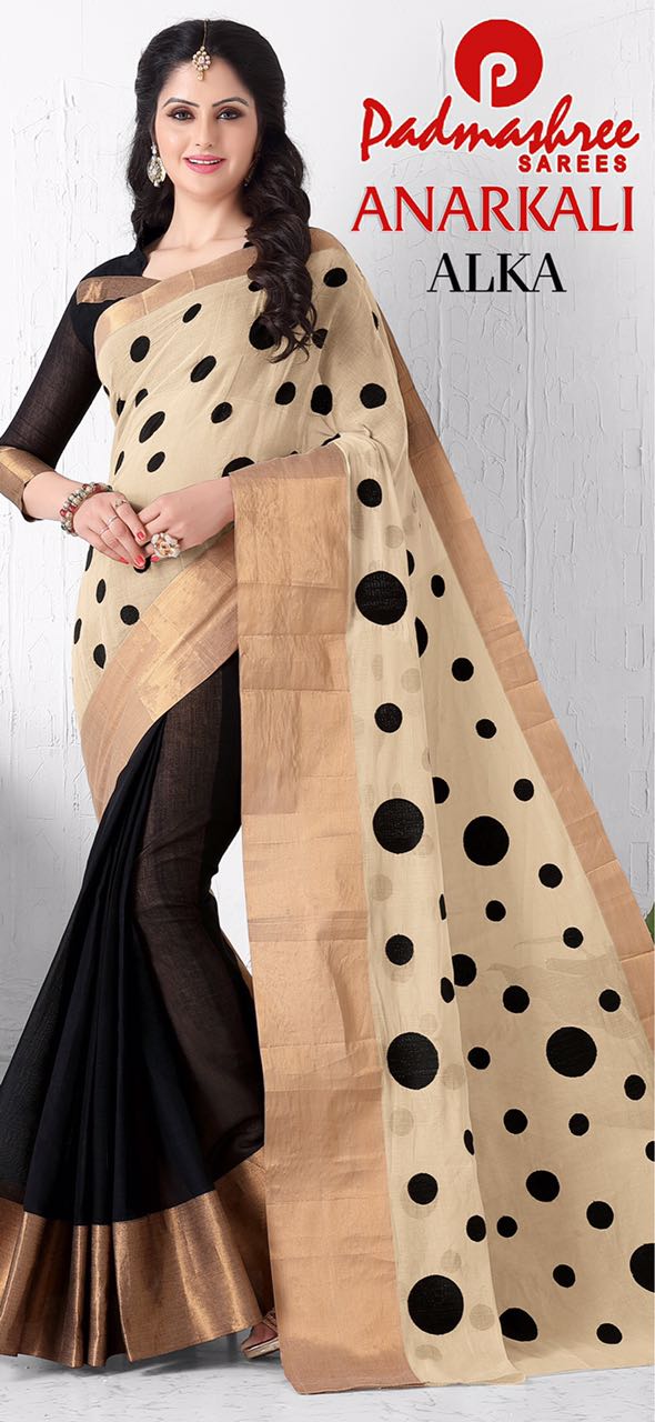 Anarkali By Padmashree Sarees Indian Ethnic Beautiful Stylish Designer Polka Dot Printed Casual Wear Party Wear Fancy Sarees At Wholesale Price