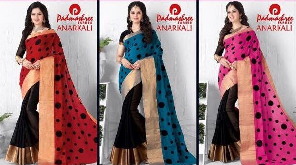 Anarkali By Padmashree Sarees Indian Ethnic Beautiful Stylish Designer Polka Dot Printed Casual Wear Party Wear Fancy Sarees At Wholesale Price