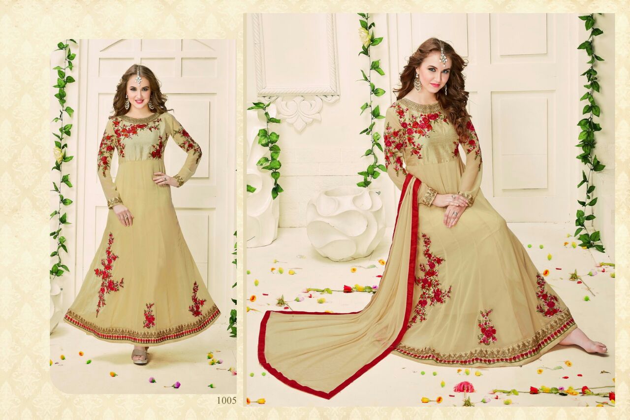 Arsh By Madhav International 1001 To 1005 Series Bollywood Beautiful Stylish Designer Embroidered Party Wear Georgette Dresses At Wholesale Price