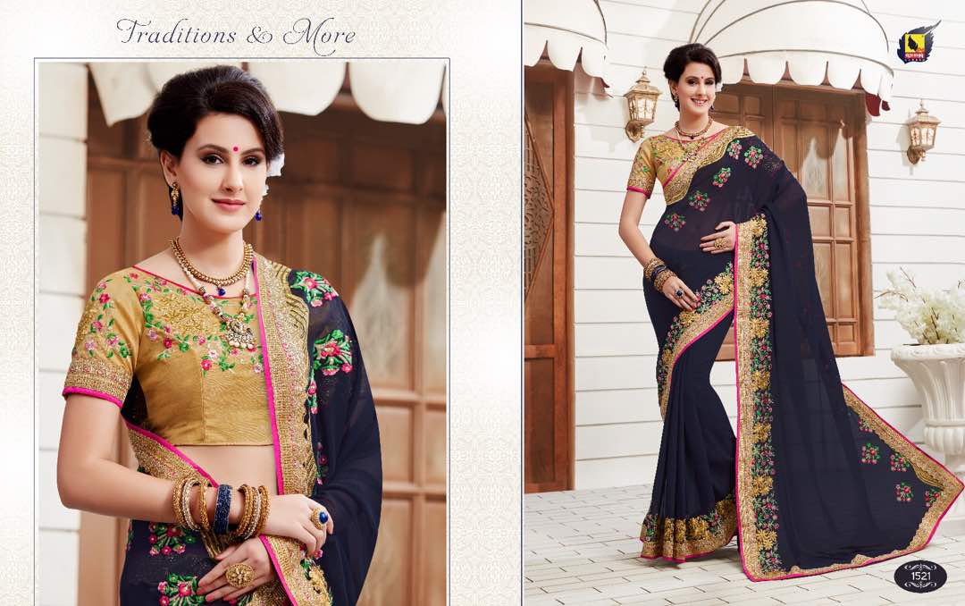 Ashika 1521 Series By Ashika Sarees Indian Traditional Beautiful Stylish Colorful Fancy Pretty Party Wear Occasional Wear Casual Wear Georgette Sarees At Wholesale Price