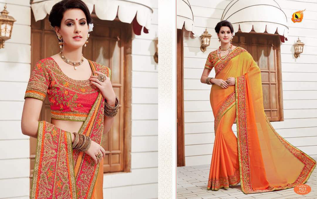 Ashika 1521 Series By Ashika Sarees Indian Traditional Beautiful Stylish Colorful Fancy Pretty Party Wear Occasional Wear Casual Wear Georgette Sarees At Wholesale Price