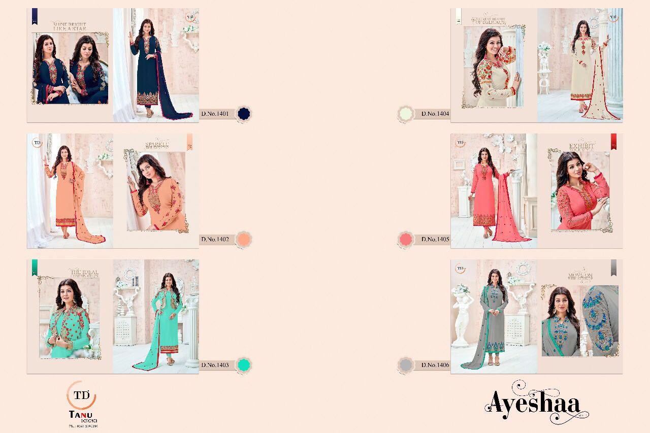 Ayeshaa By Tanu Designer 1401 To 1406 Series Beautiful Designer Colorful Stylish Party Wear & Occasional Wear Georgette Dresses At Wholesale Price