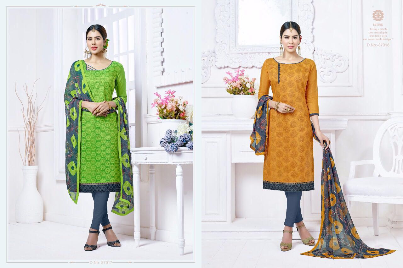Brandy Vol-8 By Kapil Tex 87001 To 87018 Series Beautiful Stylish Colorful Ethnic Wear & Casual Wear Chanderi Printed Dresses At Wholesale Price