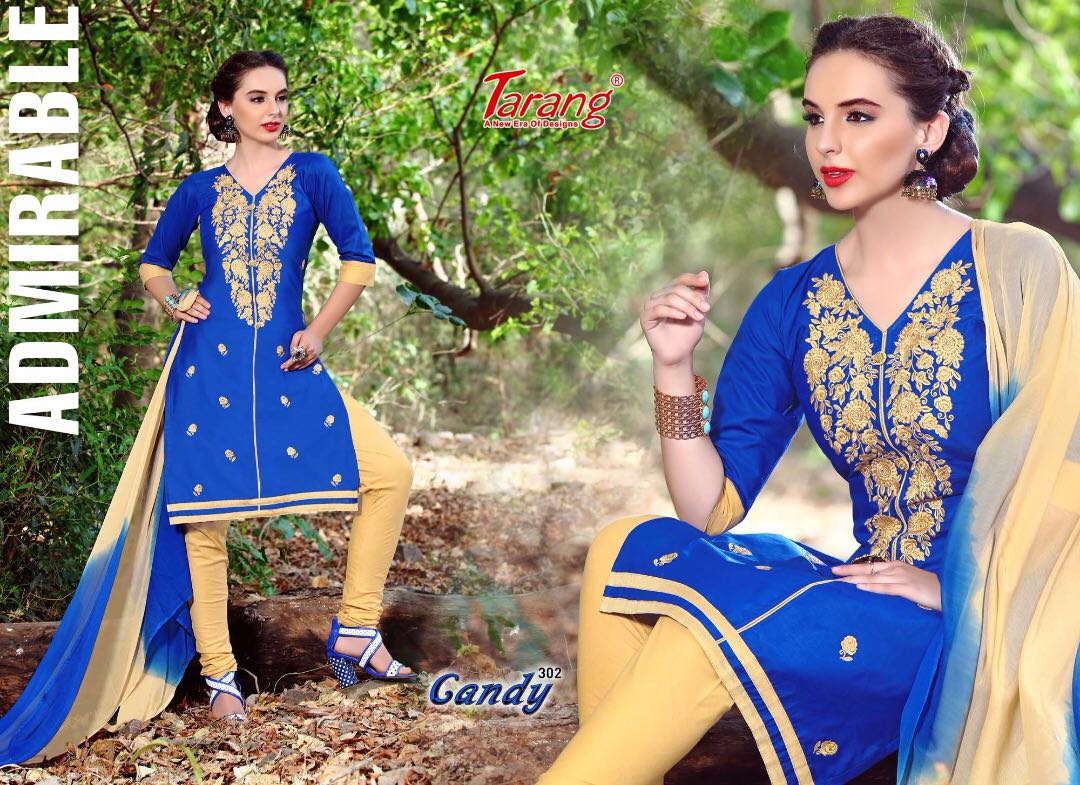 Candy By Tarang 301 To 311 Series Designer Suits Stylish Colorful Beautiful Fancy Party Wear & Ethnic Wear Cotton Cambric Dresses At Wholesale Price