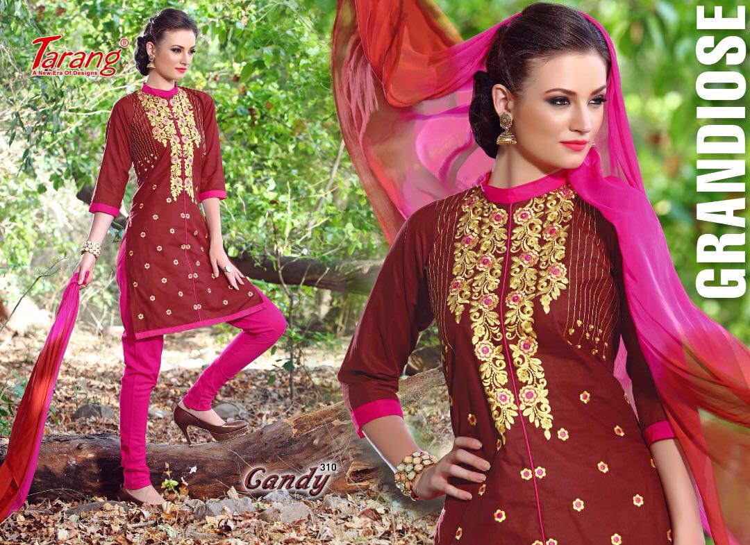 Candy By Tarang 301 To 311 Series Designer Suits Stylish Colorful Beautiful Fancy Party Wear & Ethnic Wear Cotton Cambric Dresses At Wholesale Price