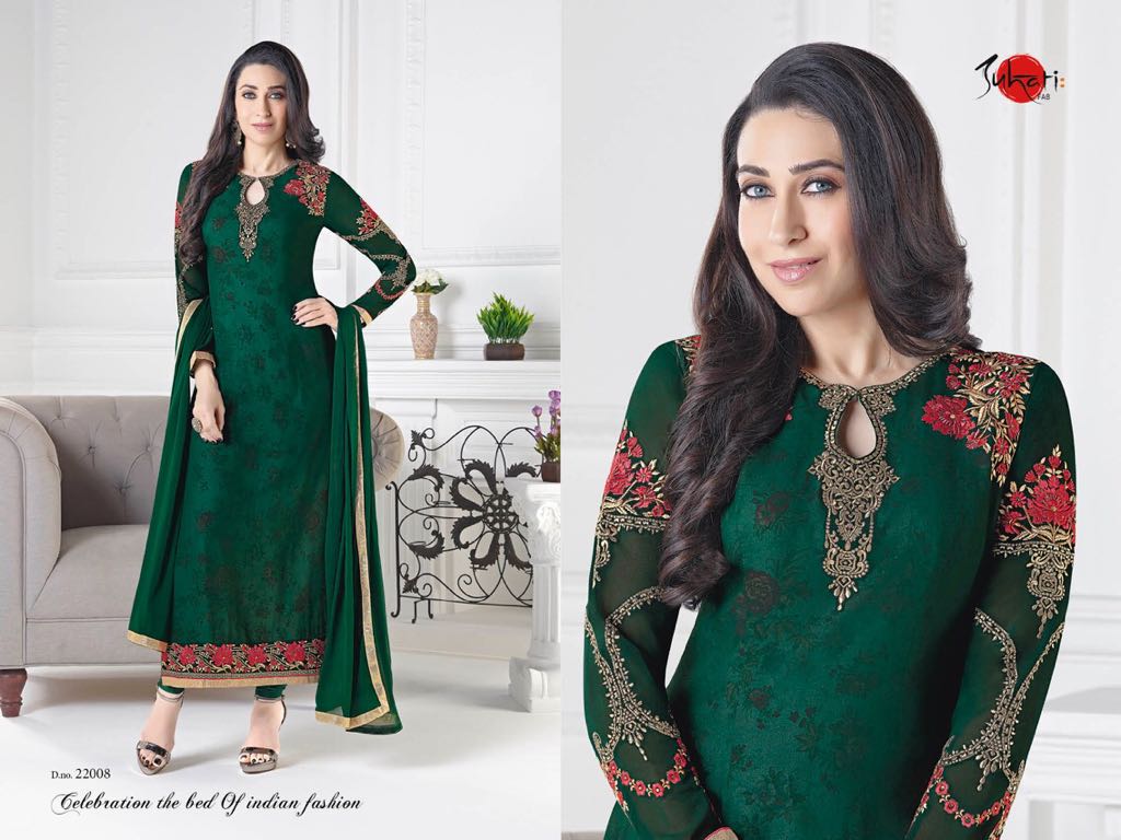 Charishmatic Karishma By Suhati Fab 22005 To 22013 Series Designer Beautiful Fancy Colorful Wedding Collection Faux Georgette Embroidered Dresses At Wholesale Price