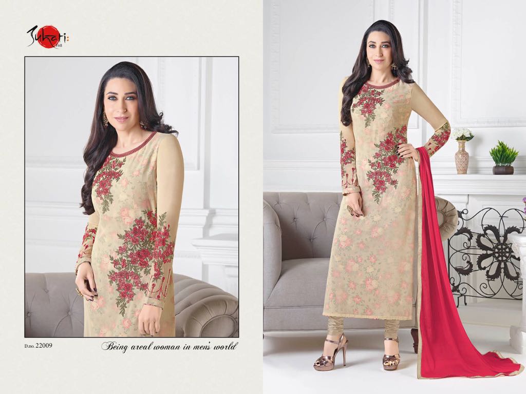 Charishmatic Karishma By Suhati Fab 22005 To 22013 Series Designer Beautiful Fancy Colorful Wedding Collection Faux Georgette Embroidered Dresses At Wholesale Price