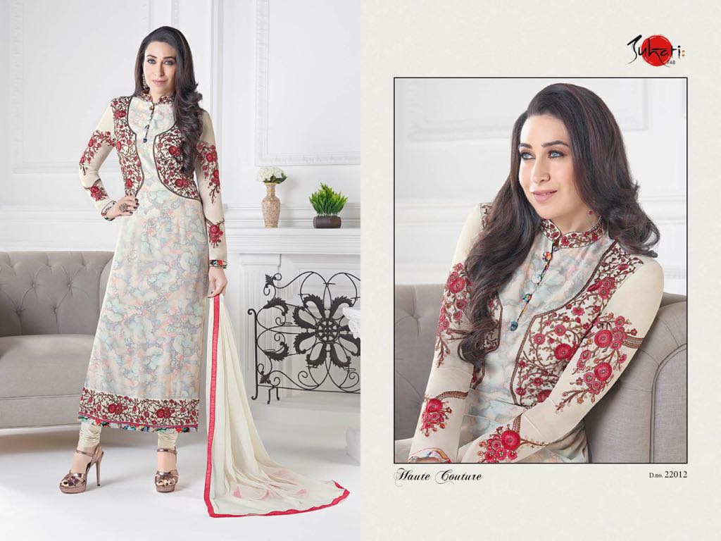 Charishmatic Karishma By Suhati Fab 22005 To 22013 Series Designer Beautiful Fancy Colorful Wedding Collection Faux Georgette Embroidered Dresses At Wholesale Price