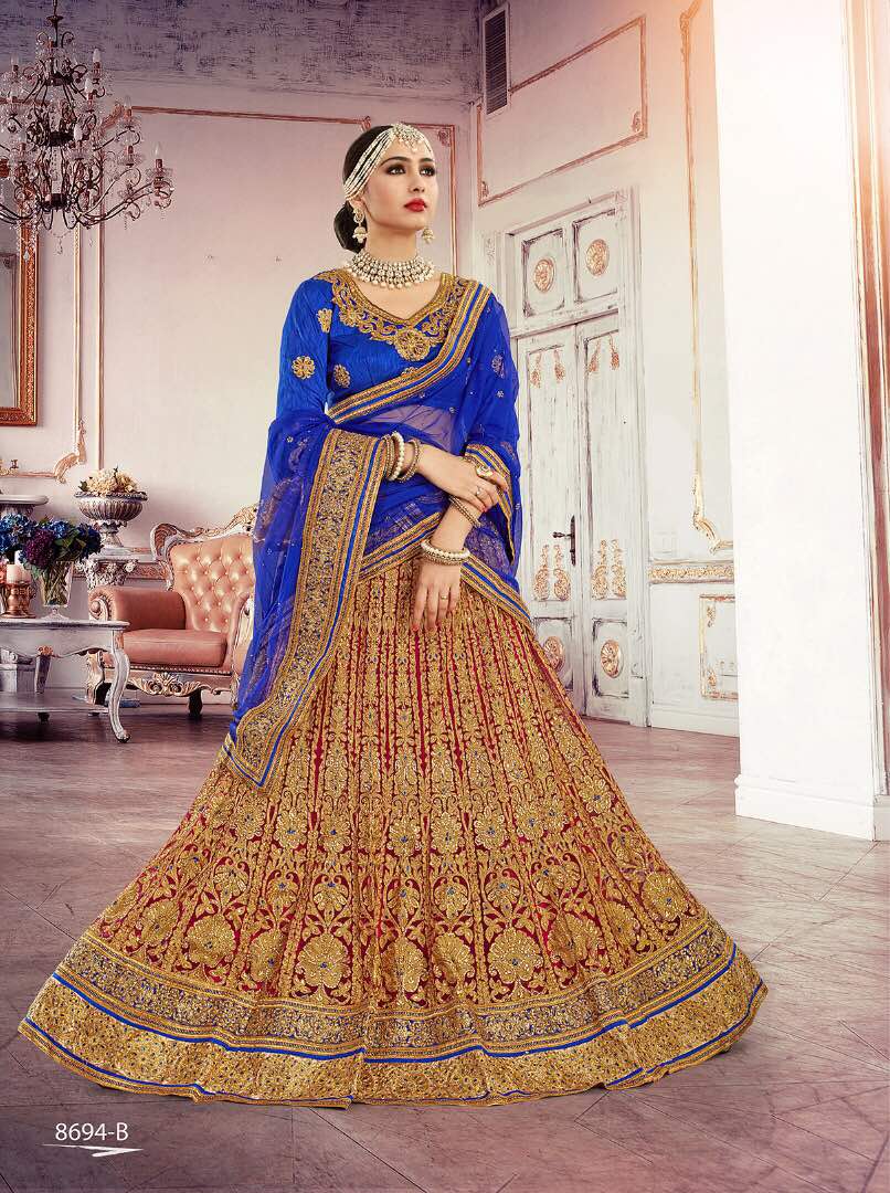 Credence By Gajiwala Indian Traditional Beautiful Colourful Stylish Designer Embroidered Party Wear Occasional Wear Lehengas At Wholesale Price