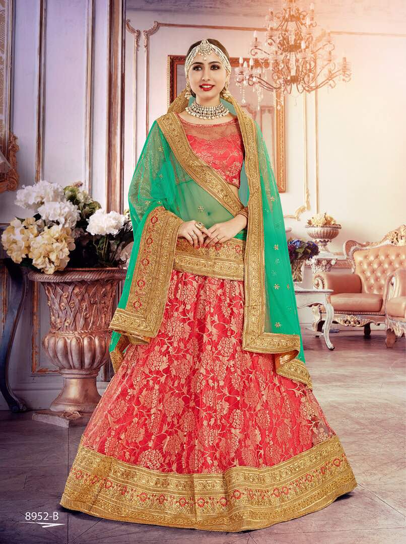 Credence By Gajiwala Indian Traditional Beautiful Colourful Stylish Designer Embroidered Party Wear Occasional Wear Lehengas At Wholesale Price