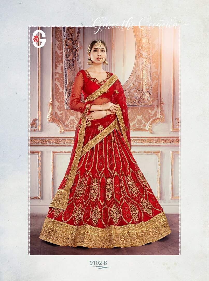 Credence By Gajiwala Indian Traditional Beautiful Colourful Stylish Designer Embroidered Party Wear Occasional Wear Lehengas At Wholesale Price