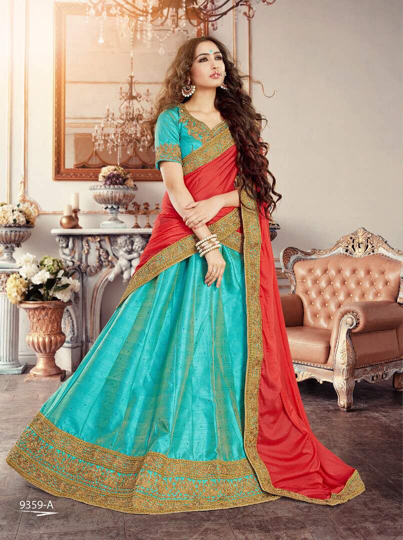 Credence By Gajiwala Indian Traditional Beautiful Colourful Stylish Designer Embroidered Party Wear Occasional Wear Lehengas At Wholesale Price