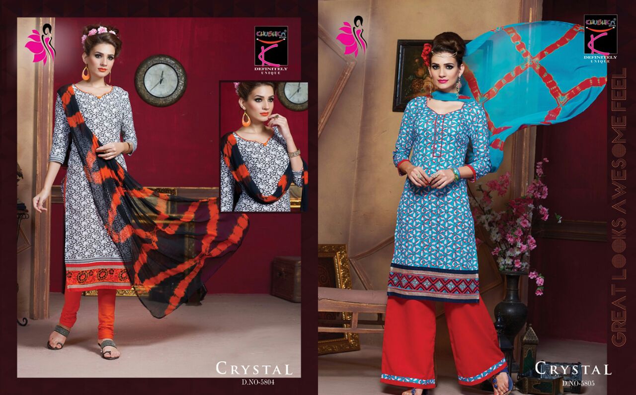 Crystal By Khushika 5801 To 5811 Series Beautiful Stylish Designer Printed Casual Wear Ethnic Wear Cotton Dresses At Wholesale Price