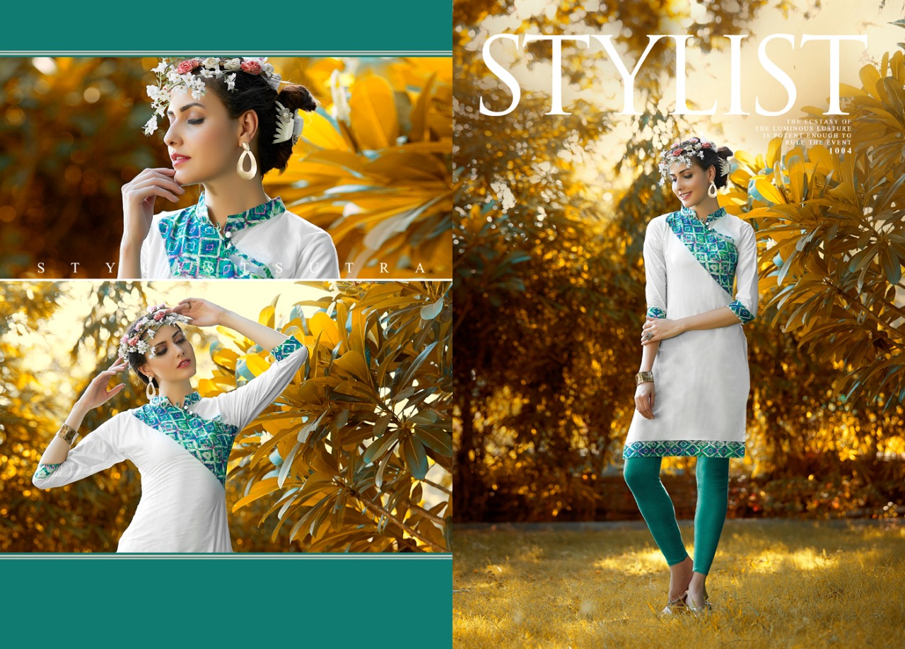 Crystal By Sweety Fashion 1001 To 1012 Series Stylish Beautiful Designer Colorful Casual Wear & Ready To Wear Cambric Cotton Kurtis At Wholesale Price