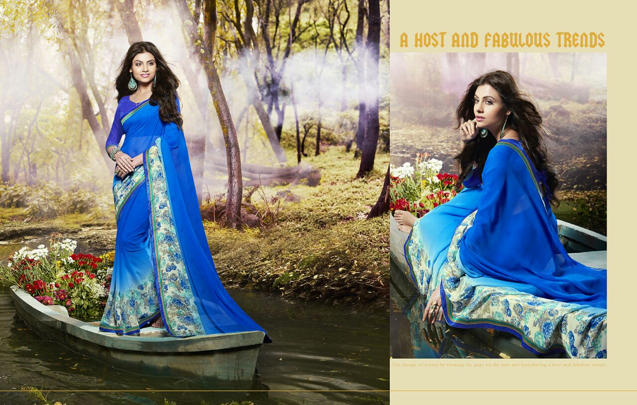 Dangal By Kesari Nandan Sarees 8621 To 8640 Series Bollywood Colourful Beautiful Stylish Designer Floral Printed Casual Wear Party Wear Fancy Sarees At Wholesale Price