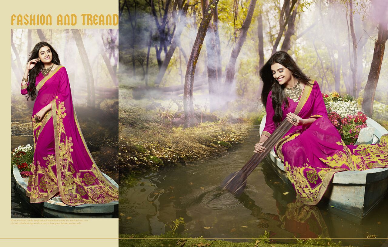 Dangal By Kesari Nandan Sarees 8621 To 8640 Series Bollywood Colourful Beautiful Stylish Designer Floral Printed Casual Wear Party Wear Fancy Sarees At Wholesale Price