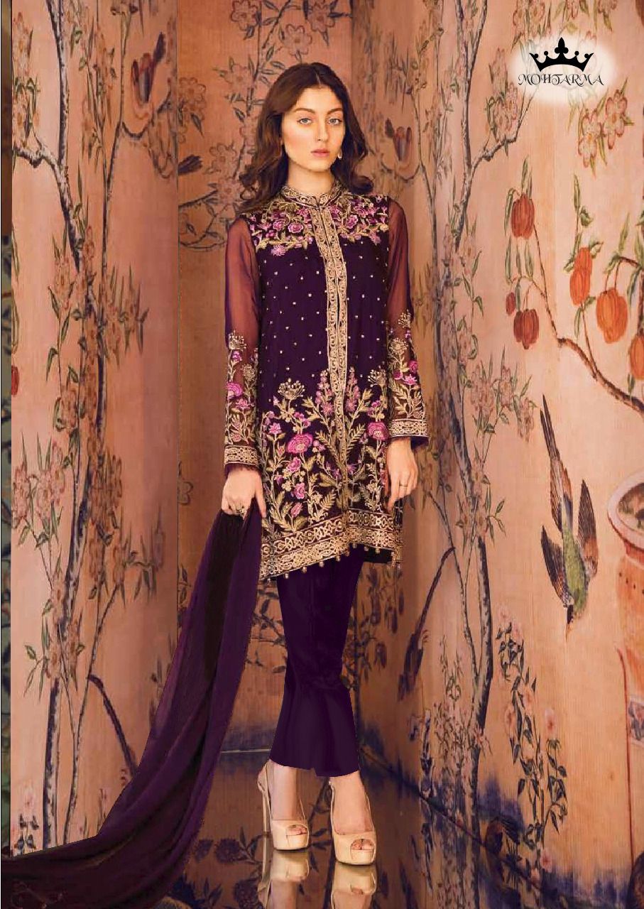 Deedam By Mohtarma Fabrics 01 To 04 Series Pakistani Suits Designer Beautiful Colorful Collection Party Wear & Occasional Wear Faux Georgette Dresses At Wholesale Price
