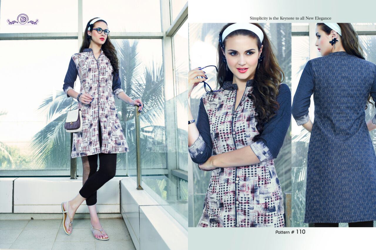 Denim By Diva 106 To 111 Series Indian Designer Beautiful Casual Wear And Ready To Wear Denim Cotton Kurtis At Wholesale Price