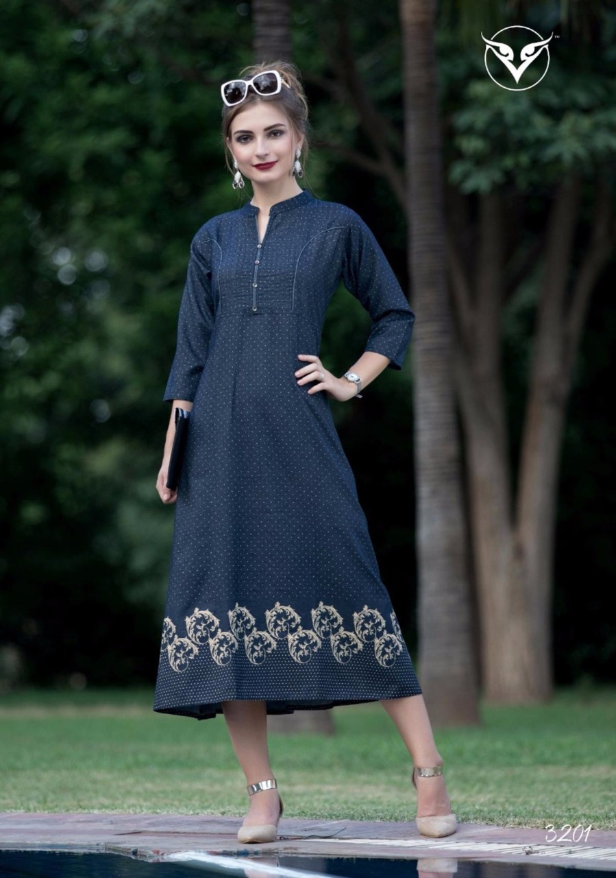 Denim Story By Vesh 3201 To 3208 Series Beautiful Colorful Stylish Fancy Casual Wear & Party Wear Denim Printed Kurtis At Wholesale Price