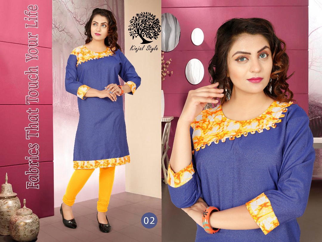 Denim Vol-3 By Kinjal Style 01 To 10 Series Fancy Stylish Designer Casual Wear And Occasional Wear Denim Kurtis At Wholesale Price