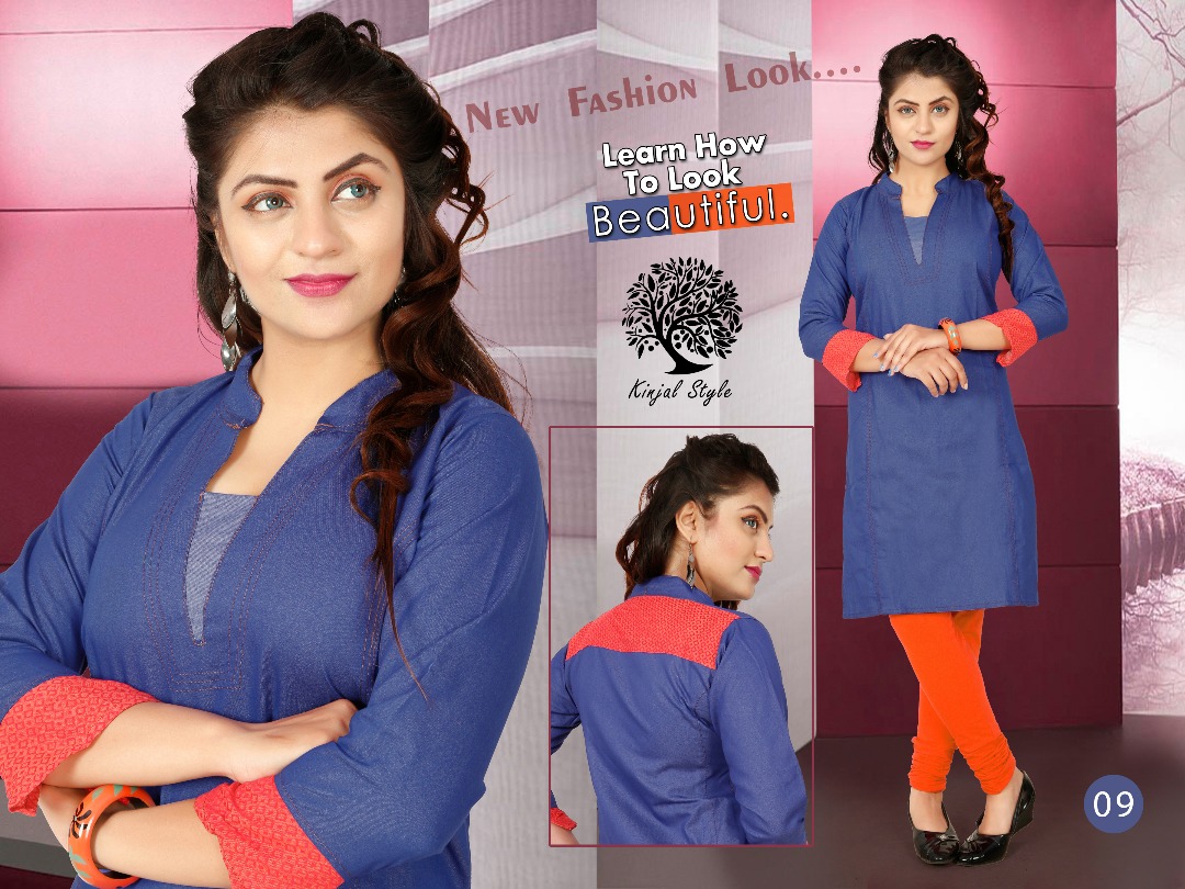 Denim Vol-3 By Kinjal Style 01 To 10 Series Fancy Stylish Designer Casual Wear And Occasional Wear Denim Kurtis At Wholesale Price