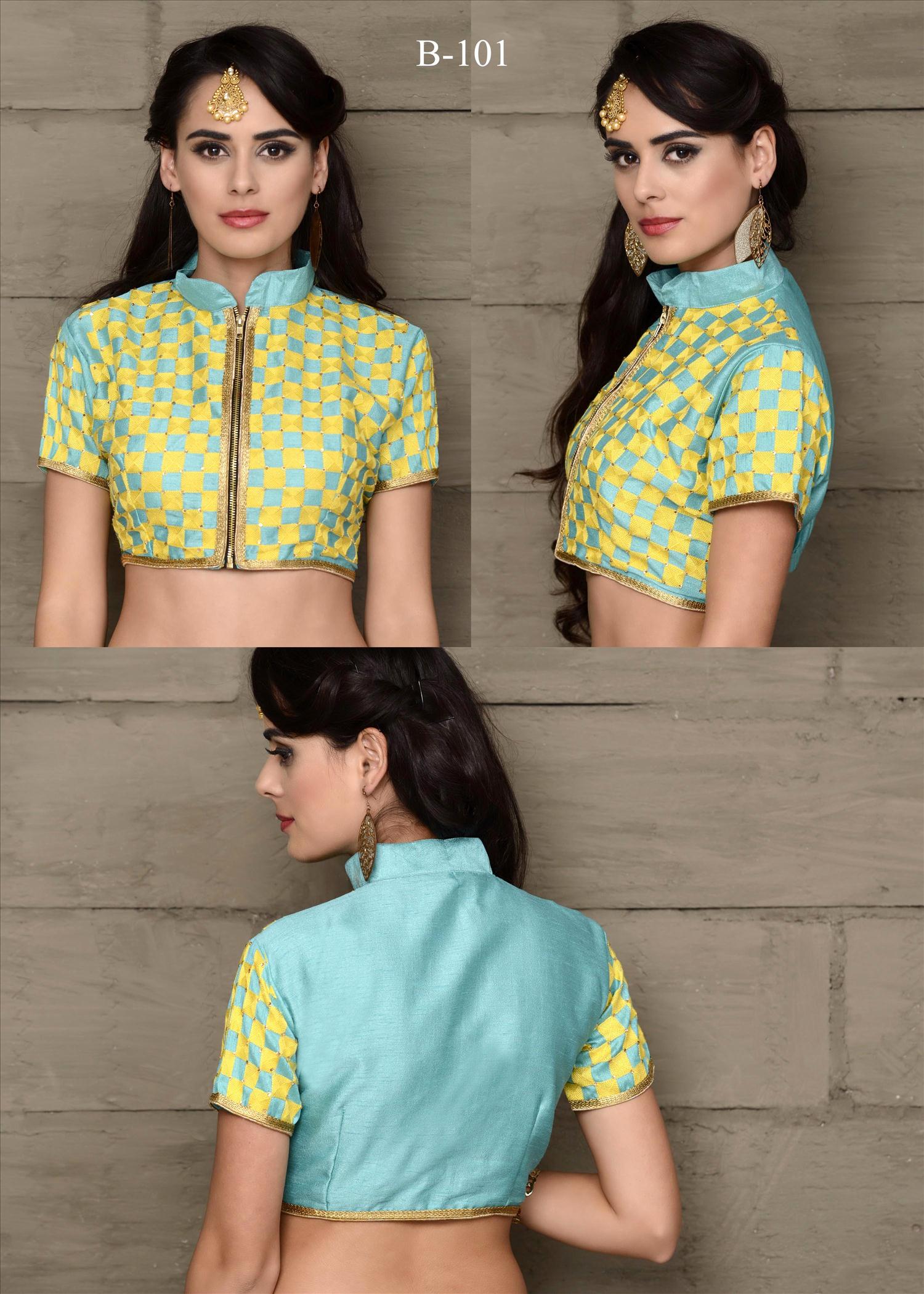 Designer Blouse Vol-1 By Varsiddhi Fashions 101 To 111 Series Beautiful Stylish Designer Embroidered Banglori Silk Blouse At Wholesale Price