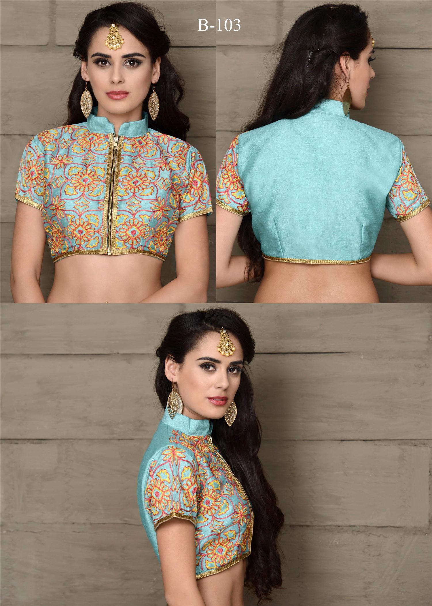 Designer Blouse Vol-1 By Varsiddhi Fashions 101 To 111 Series Beautiful Stylish Designer Embroidered Banglori Silk Blouse At Wholesale Price