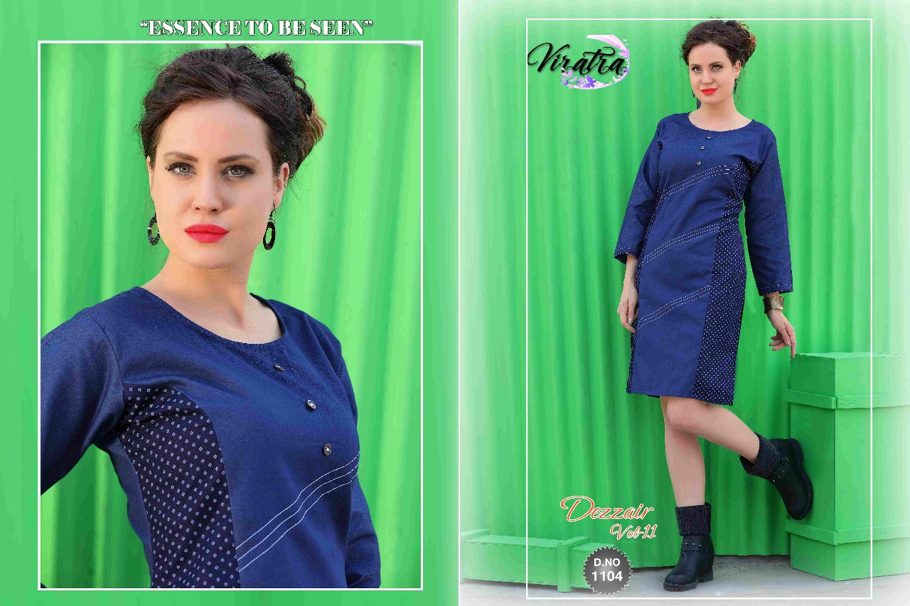 Dezzair Vol-11 By Viratra Tex 1101 To 1108 Series Beautiful Fancy Casual Wear & Party Wear Denim Kurtis At Wholesale Price