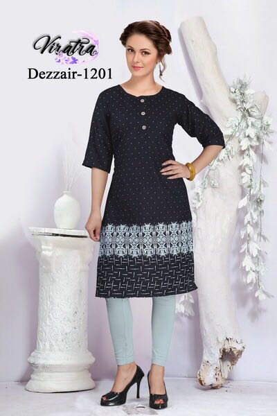 Dezzair Vol-12 By Viratra Tex 1201 To 1206 Series Stylish Beautiful Colorful Fancy Casual Wear & Ethnic Wear Denim Kurtis At Wholesale Price