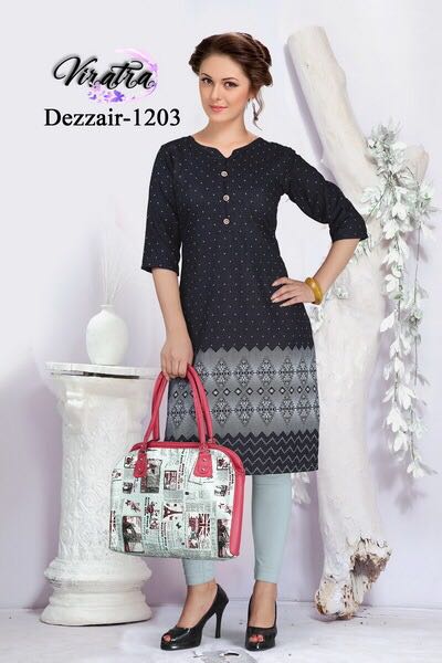 Dezzair Vol-12 By Viratra Tex 1201 To 1206 Series Stylish Beautiful Colorful Fancy Casual Wear & Ethnic Wear Denim Kurtis At Wholesale Price