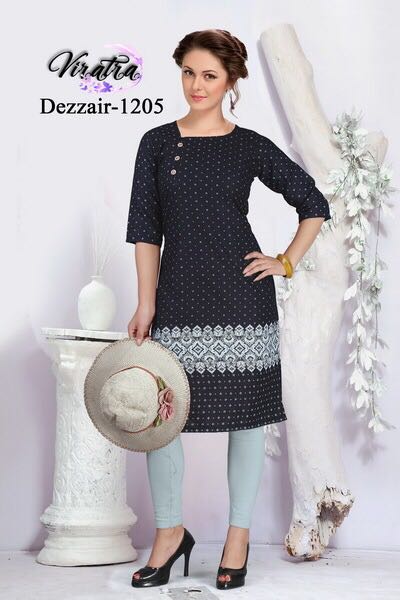 Dezzair Vol-12 By Viratra Tex 1201 To 1206 Series Stylish Beautiful Colorful Fancy Casual Wear & Ethnic Wear Denim Kurtis At Wholesale Price