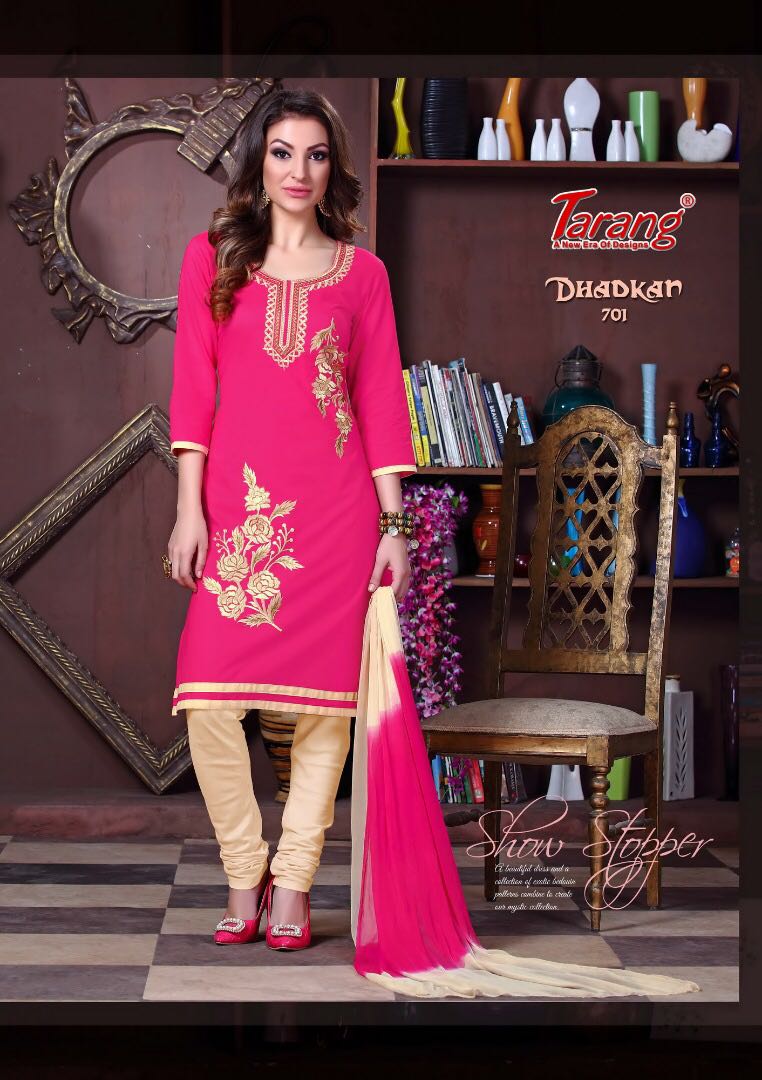 Dhadkan By Tarang 701 To 711 Series Patiyala Suits Stylish Colorful Beautiful Fancy Party Wear & Ethnic Wear Cotton Dresses At Wholesale Price