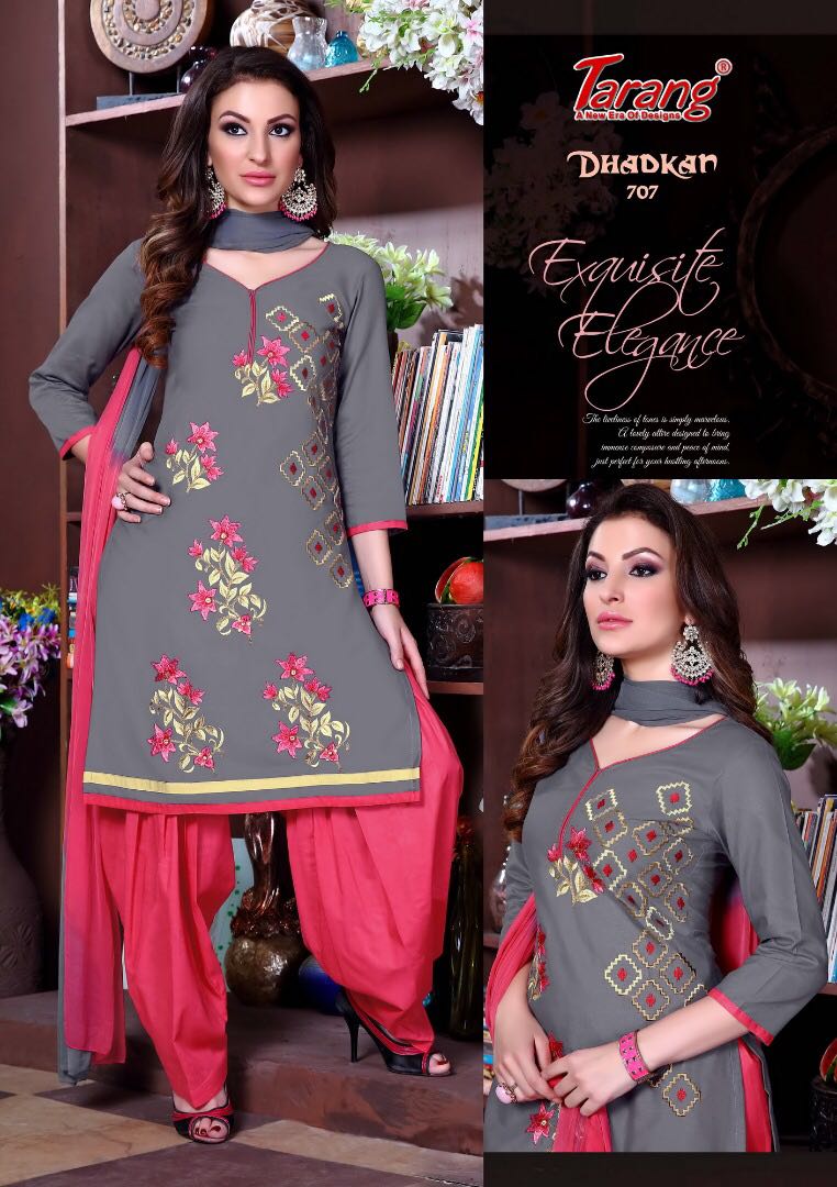 Dhadkan By Tarang 701 To 711 Series Patiyala Suits Stylish Colorful Beautiful Fancy Party Wear & Ethnic Wear Cotton Dresses At Wholesale Price