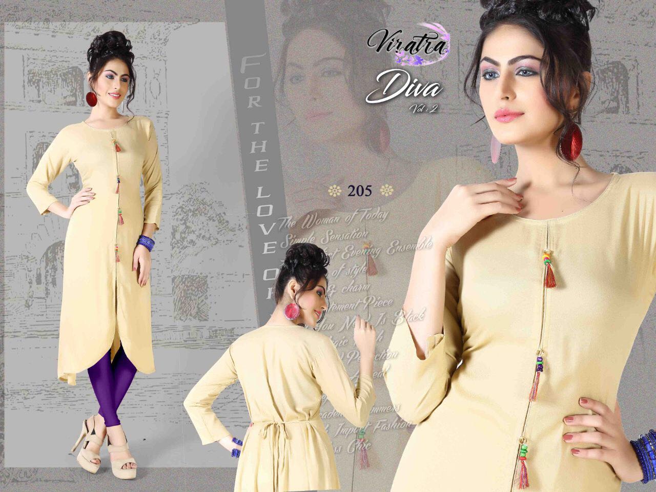 Diva Vol-2 By Viratra Tex 201 To 210 Series Stylish Beautiful Colorful Fancy Casual Wear & Ethnic Wear Rayon Cotton Printed Kurtis At Wholesale Price